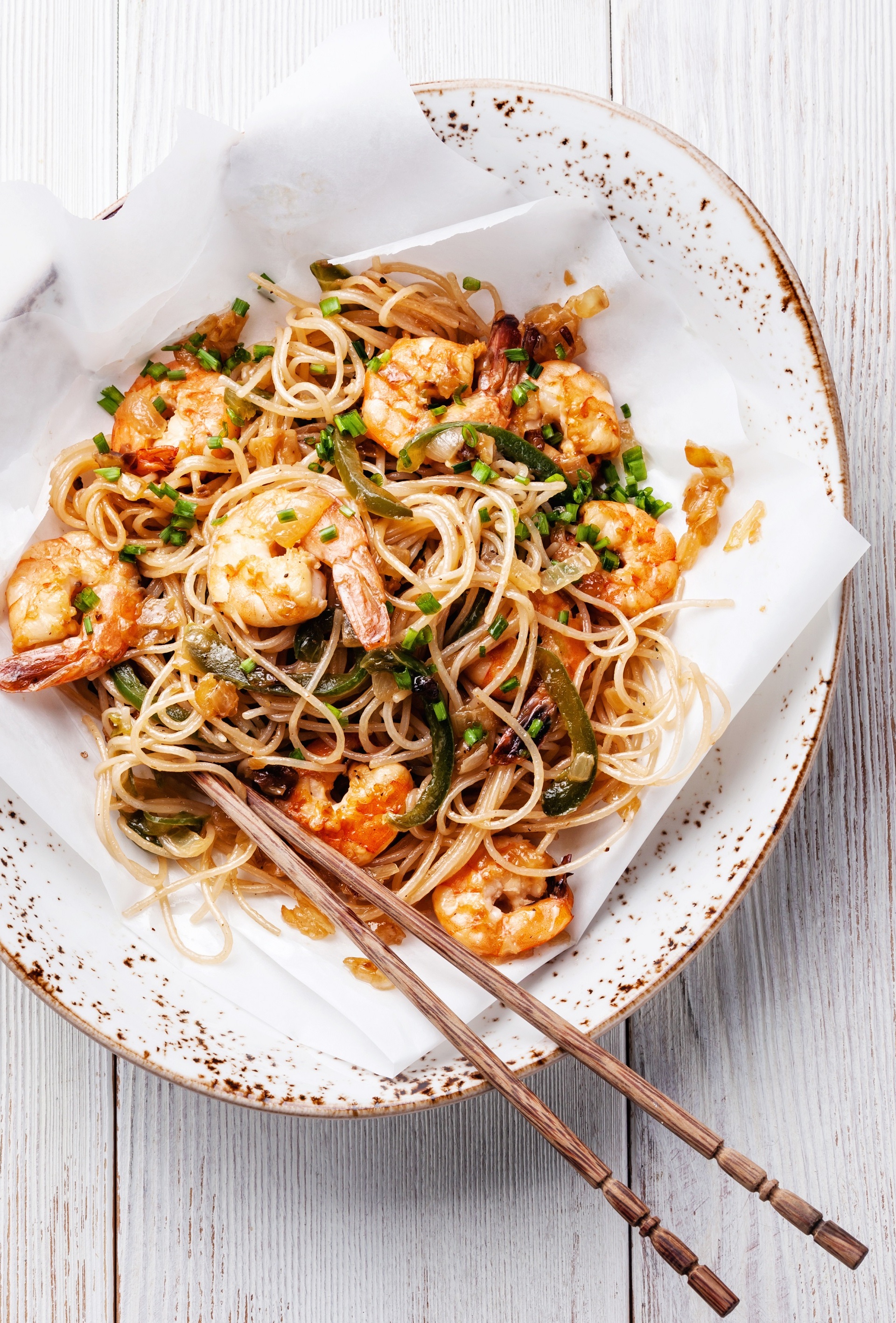 Thai Rice Noodles with Shrimp | Caramel à la fleur de sel